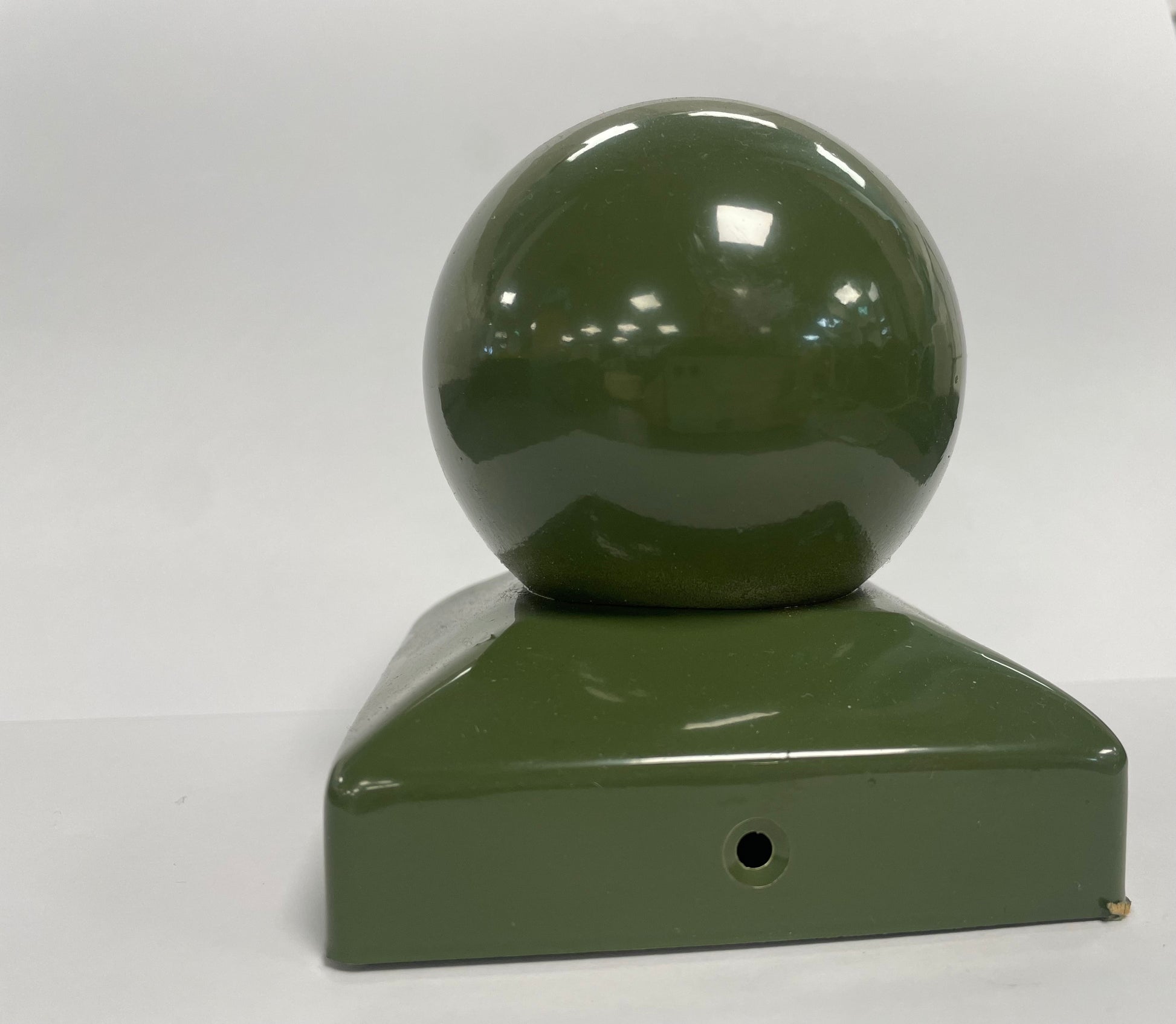 Square base ball top post cap in our 'Olive Green'